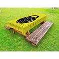 thumbnail image 1 of Fitness Outdoor Tablecloth, Weight Kettlebell Figure Hand Drawn with You Can Do It Motivational Message, Decorative Washable Fabric Picnic Tablecloth, 58 X 104 Inches, Yellow Black Cream, by Ambesonne, 1 of 2