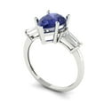 thumbnail image 2 of Three-Stone Engagement Ring for Women - 2.5ct Simulated Tanzanite in 18K White Gold Promise Ring, 2 of 6