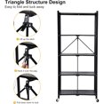 thumbnail image 7 of BISHE 5-Shelf Foldable Storage Shelves with Wheels, Heavy Duty Shelving Unit, Freestanding Metal Wire Shelf Rack, No Assembly Organizer Rack for Garage Kitchen, Basement, Pantry, Black, 7 of 7