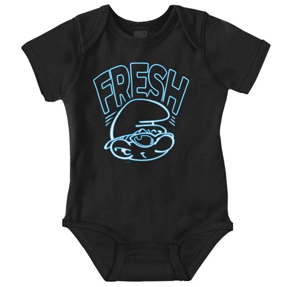 Retro The Smurfs Cartoon Fresh Romper Boys or Girls Infant Baby Brisco Brands NB