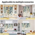 thumbnail image 6 of Blue Teal Botanical Kitchen Curtains Small Short 39 Inch Length, Weeping Fall Eucalyptus Leaves Rustic Grommet Bedroom Living Room Curtains, Light Filtering Cafe Curtain Drapes 2 Panels Set 55''x39'', 6 of 9