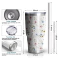 thumbnail image 3 of 30oz Pioneer Flower Floral Print Pattern Tumbler, Double Wall Vacuum Insulated Cup, BPA-Free Leak Proof Lid & Reusable Straws, Hot 12h, Cold 34h, 3 of 6