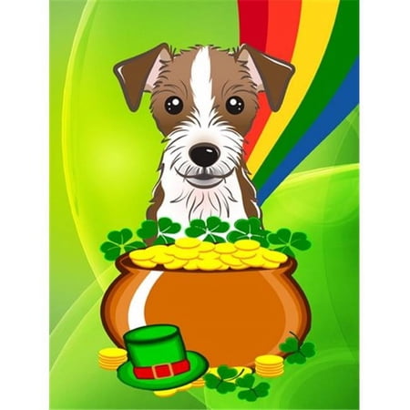 Jack Russell Terrier St. Patrick s Day Garden Flag
