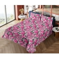 thumbnail image 4 of Ambesonne Floral Design Fitted & Flat Sheet with Sham 3 Pcs Set, Springtime Hibiscus, Twin, Pastel Pink Hot Pink, 4 of 5