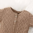 thumbnail image 6 of Odeerbi Baby Bodysuit Layette Set for Toddler Autumn Spring Girls Boys Solid Color 2024 Long Sleeved Jumpsuit Climbing Suit Fart Jacket Jacket Trousers Coffee, 6 of 9