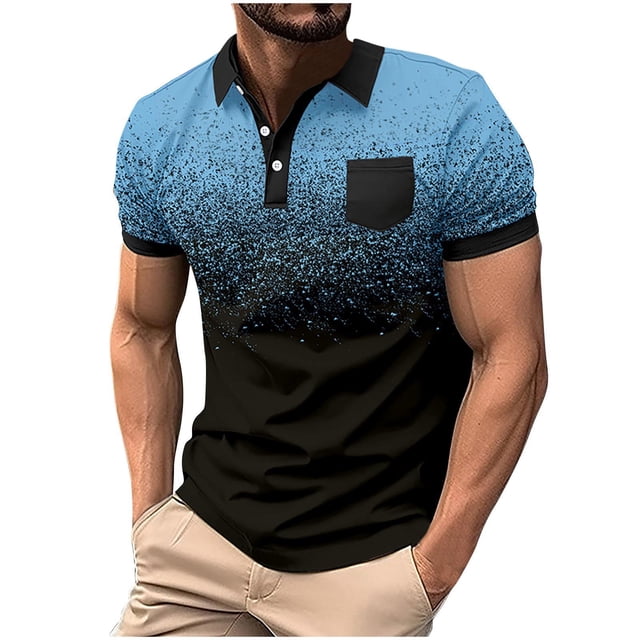 ameIAEA Men's Summer Short Sleeve Casual 3 Button T-Shirts Basic Golf Work Tees Tops with Pocket
