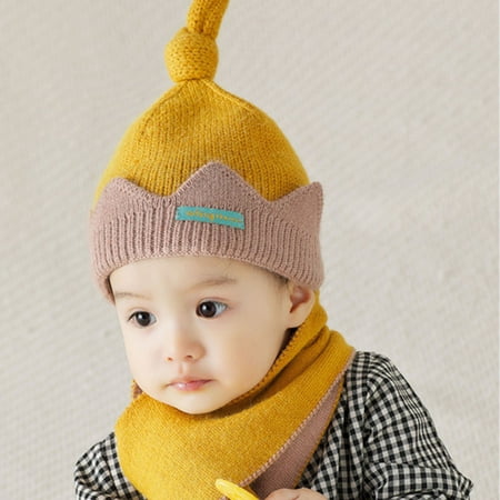 

Wolfast Promotion Newborn Infant Baby Boys Girls Warm Knit Crochet Pompon Hat Beanie Cap+Scarf