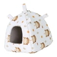 thumbnail image 4 of Casita colgante para pájaros, nido para loros, cama acogedora para hámsteres, escondite de mesa para mascotas, accesorio versátil, forrado de felpa, Búho, 4 of 8