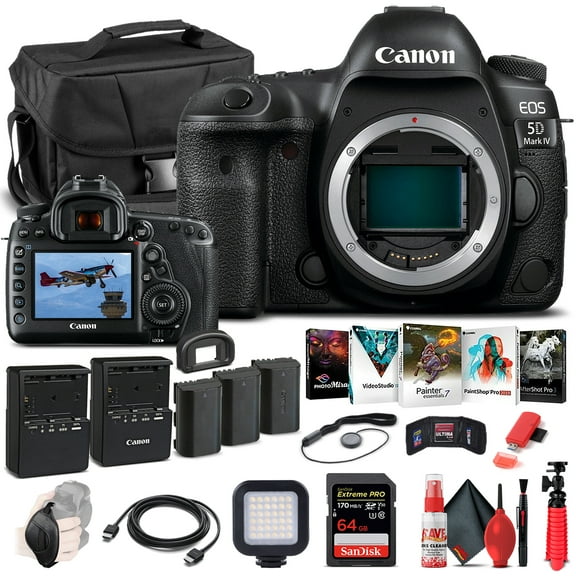 Canon EOS 5D Mark IV DSLR Camera Body Only 1483C002 - Advanced Bundle (International Version)
