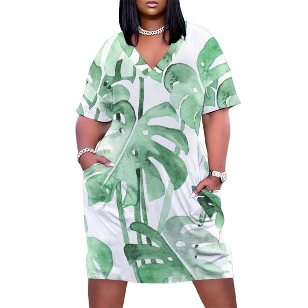 Vestido verde holgado con bolsillos Delie, ropa de mujer, vestido de verano 2025