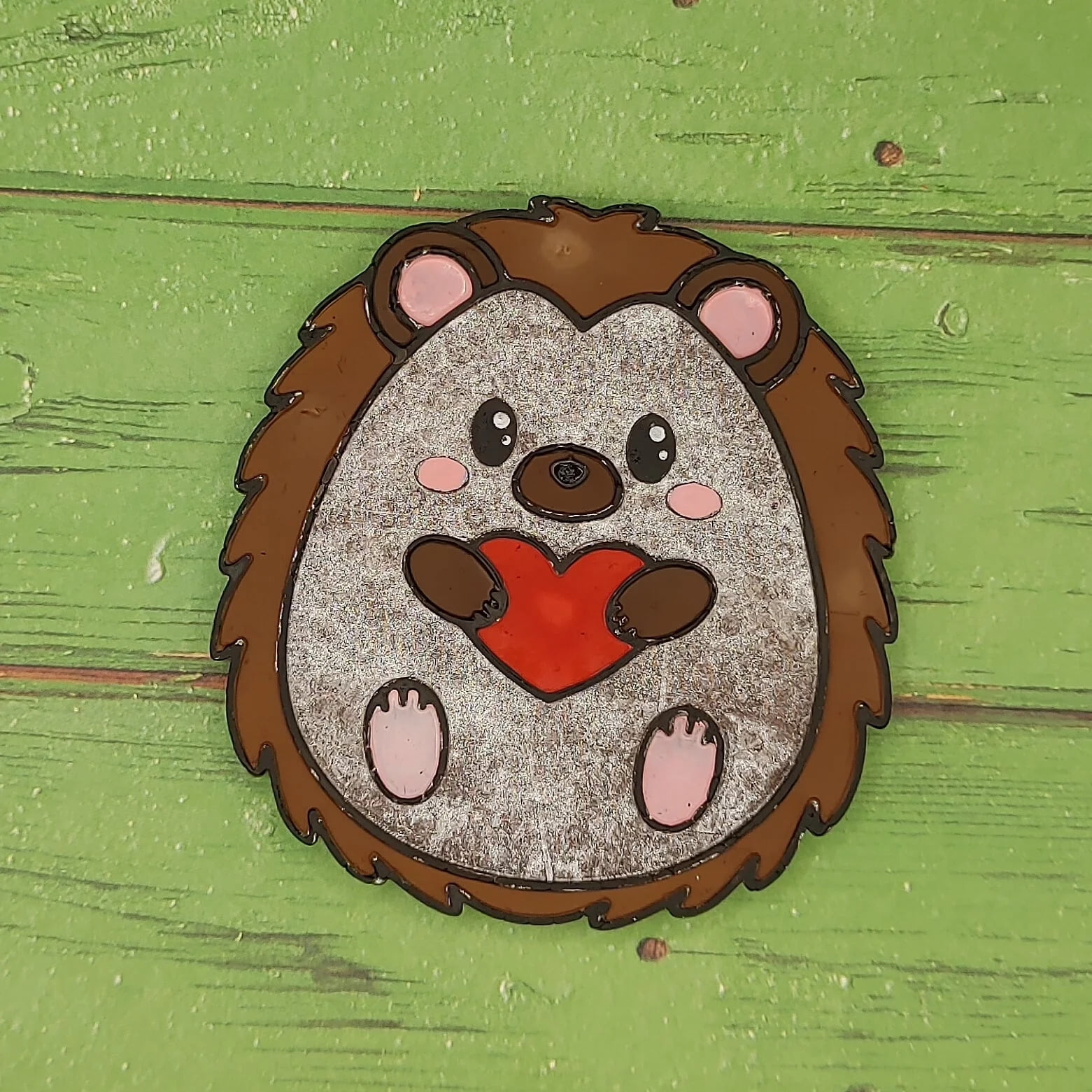 Baby Hedgehog with heart silicone freshie mold