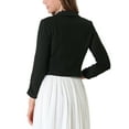 thumbnail image 3 of Allegra K Women's Cropped Notched Lapel Long Sleeve Blazer, 3 of 6
