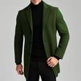 thumbnail image 2 of Lovzfmll Men's Wool Blend Coat, Single Breasted Overcoat, Casual Trench, Long Sleeve with Pockets, Winter Outerwear for Men, 2 of 9