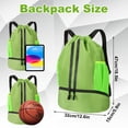 thumbnail image 5 of Bocaoying 3-Compartment Sports Drawstring Backpack, Water-Resistant Gym Bag with Wet/Dry Separation, Side Pockets & Zipper Pocket, Lightweight Swim Soccer Basketball Sack, 5 of 7