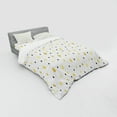 thumbnail image 3 of Autumn Duvet Cover Set, Yellow Rain Drops Pattern Moisture Condensed from Atmosphere Print, Bedding Set with Shams and Fitted Sheet, 3 Sizes, by Ambesonne, 3 of 3