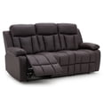 thumbnail image 4 of Recliner Sofa Chair, PU Leather Manual Reclining 3-Seater Chair for Living Room, 4 of 7