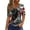 L-Multicolor, variant on American Flag Womens Shirts Memorial Day Women Shirts Fourth of July Shirts American Flag Tee Shirt Ladies Independence Day Printed Button Up Three Quarter Sleeve 3/4 Sleeve V-Neck Tops/Shirt