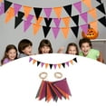 thumbnail image 2 of Multicolored Burlap Bunting Garland Set of 12, Triangle Flags for Festivals Birthdays Classroom Celebration, 2 of 8