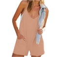 thumbnail image 6 of vdgthytj Women Jumpsuits Summer Casual Sleeveless Backless Loose Deep V Neck Adjustable Spaghetti Strappy Rompers with Pockets, 6 of 9