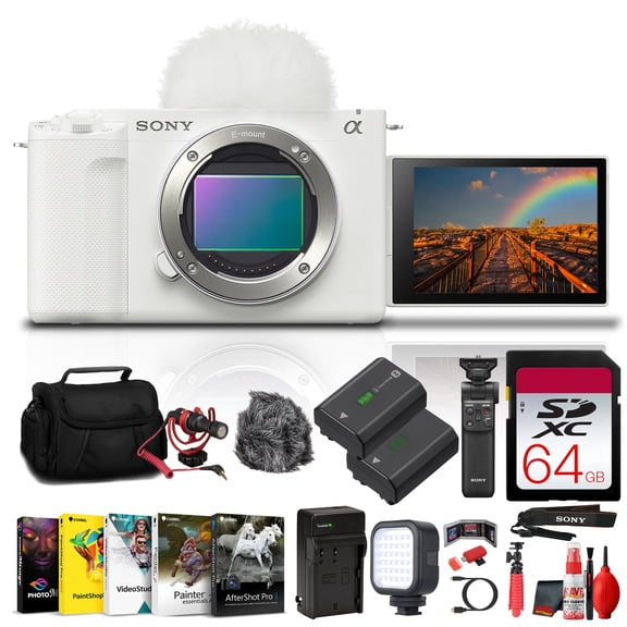 Sony ZV-E1 Mirrorless Camera (Black)   Case   64GB Card   Flex Tripod   More(International Model)