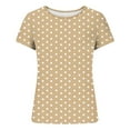 thumbnail image 5 of Women’s polka Dot tees Slim Groove Strip Short Sleeve Tops Summer Round Neck Pullover T-Shirt, 5 of 6