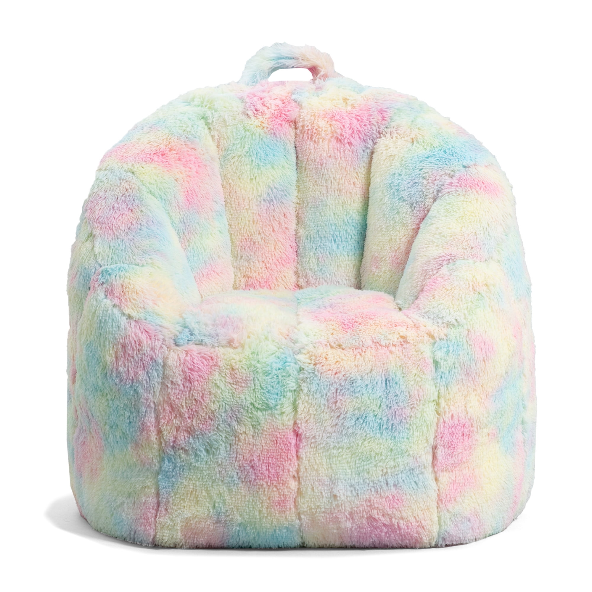 (2 pack) Big Joe Joey Bean Bag Chair for Kids/Teens, 2.5 ft Plushie Lounge Chair, Soft & Lightweight, Unicorn Rainbow