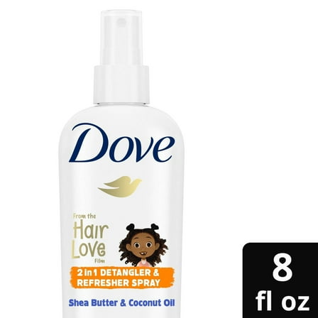 2X - Dove Beauty Kids' 2-in-1 Detangler Refresher Spray for Coils, Curls Waves - 8 fl oz