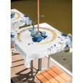thumbnail image 2 of Outdoor Tablecloth with Umbrella Hole for Patio/Picnic/Party/Camping, Blue Butterflies Flowers Waterproof Table Cloth Square Cover Washable, Spring Watercolor Botanical Floral (60"x 60"), 2 of 9
