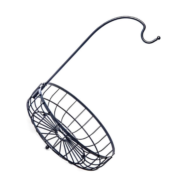 Bewildely Cesta de frutas de hierro Cuenco Encimera Plátano Colgador Almacenamiento Azul Pequeño Type2 NO2