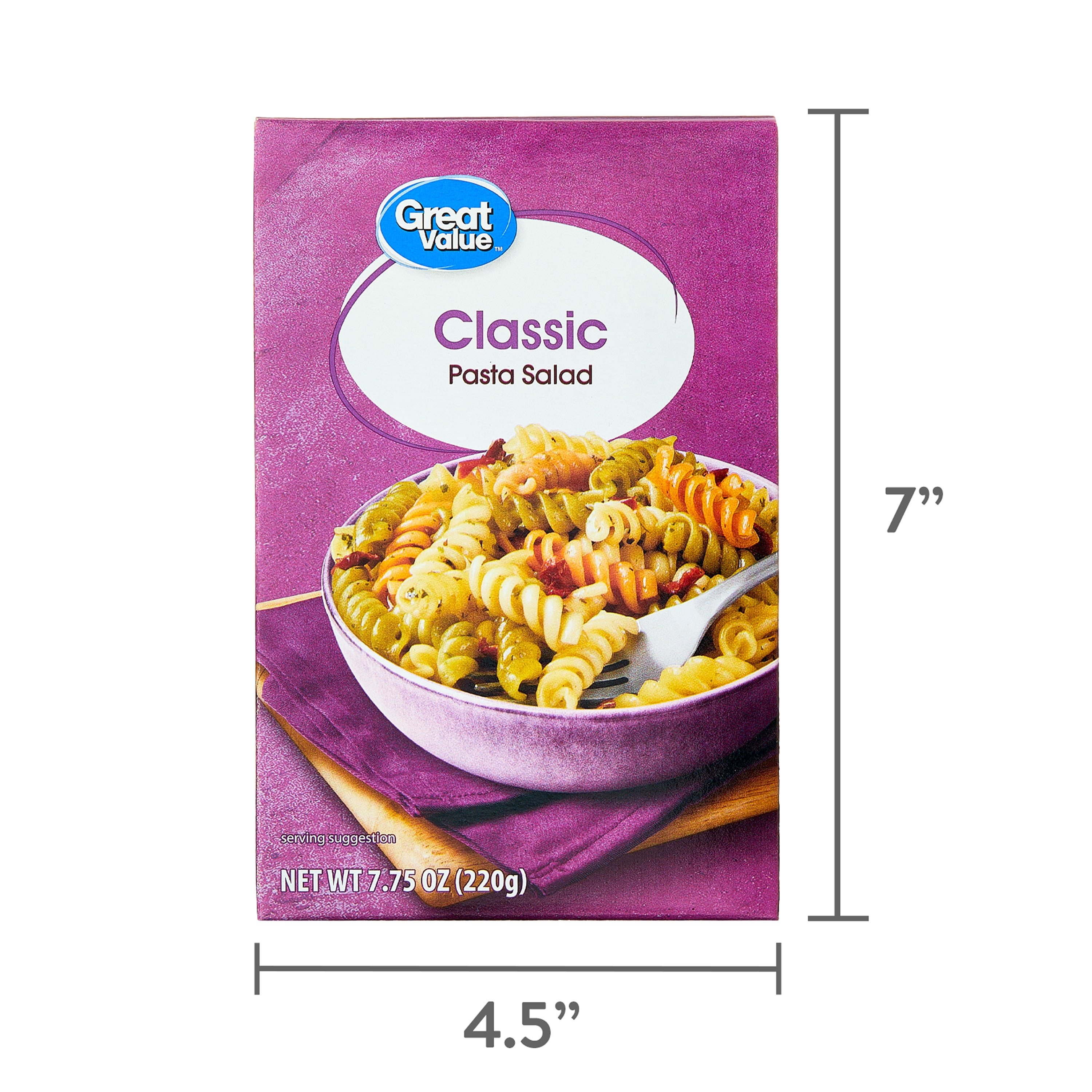 (6 pack) Great Value Classic Pasta Salad 7.75 oz (Shelf Stable, Packaged Meals)