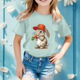 thumbnail image 2 of Kids T Shirts Short Sleeve Easter Rabbit Carrot Crew Neck Tee for Boys(Big Girls), 2 of 4