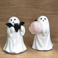 thumbnail image 2 of Bonita decoración de Halloween en color rosa: pequeña figura de fantasma, decoraciones de fantasmas en color rosa y calabazas de Halloween para decorar el hogar (juego A), 2 of 4