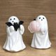 thumbnail image 2 of Bonita decoración de Halloween en color rosa: pequeña figura de fantasma, decoraciones de fantasmas en color rosa y calabazas de Halloween para decorar el hogar (juego A), 2 of 4