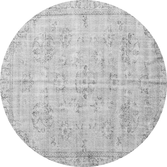 Ahgly Company Indoor Round Persian Gray Traditional Area Rugs, 3' Round
