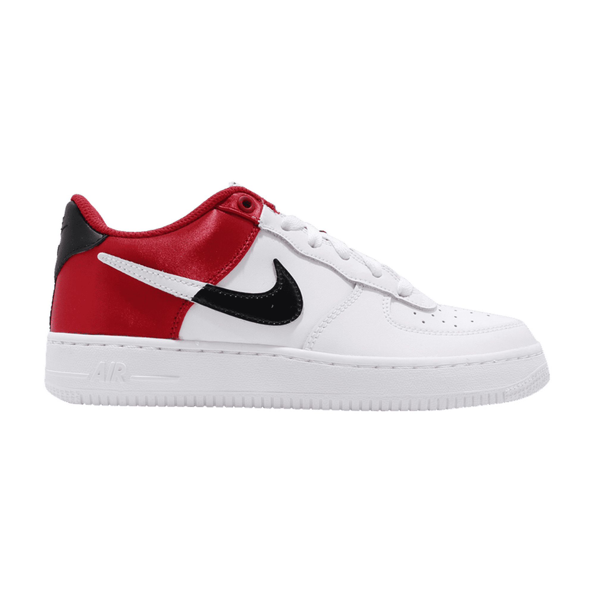 Nike Kids Air Force 1 Lv8 GS Red Satin Basketball Shoe (7) 
