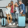 thumbnail image 4 of Hard Shell Suitcase Set of 3, Lightweight Suitcase, Durable, Blue and Pink, Customs Lock, 4 of 5