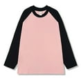 thumbnail image 2 of Jinhomg Mens Raglan T Shirts Casual Color Block Cotton Tees Loose Fit Comfy Long Sleeve Crew Neck Spring Tops 2025 Trendy Daily Wear Winter Saving Red L, 2 of 6