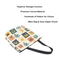 thumbnail image 3 of FORMRS Womens Canvas Tote Bag with Zipper Inner Pocket Shoulder Handbag, Beige Playful Stamp, 3 of 7