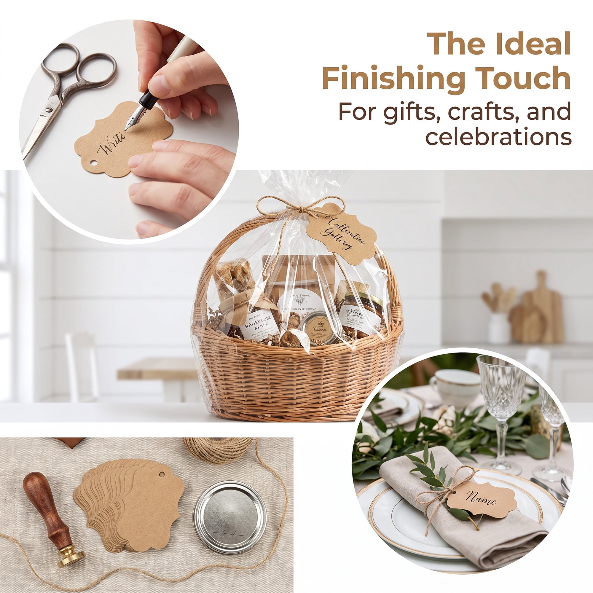 Unique Bargains Gift Tags with Twine for Crafting and Presenting Gifts 1.2" x 2" Brown