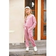 thumbnail image 3 of Oudiya Girls 2 Piece Outfit Sweatsuits Set Kids Velour Sweatshirts & Sweatpants Tracksuits Set for Girls, 3 of 7
