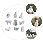 IBASETOY Resin Polar Bear Decorations, White, for Indoor and Outdoor Use, 9Pcs