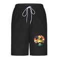 thumbnail image 5 of HAOTAGS Men's Swim Trunks with Pockets and Lining Elastic Waist Drawstring Palm Tree Print Quick Dry Beach Shorts Summer Surf Shorts, Black XL, 5 of 6