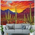 thumbnail image 4 of SHERONV Mountain Tapestry Desert Cactus Tapestry Sunset Clouds Tapestry Psychedelic Tropical Plants Wall Tapestry Nature Scenery Tapestry Wall Hanging for Bedroom Decor 40x60inch, 4 of 6