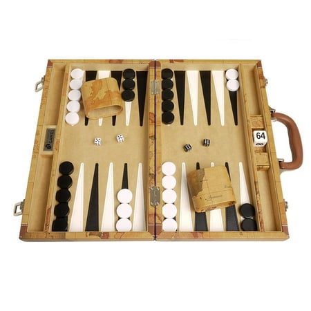 Middleton Games 15-inch Map Backgammon Set - Medium - Brown price history on PriceWatchPro