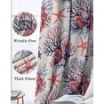 thumbnail image 3 of Coastal Coral Kitchen Curtains Red Starfish Ocean Retro Cafe Short Curtains for Bathroom Blackout Window Curtain Grommet Small Window Treatment Tier Drapes for Bedroom Living Room 52"x45"x2, 3 of 9