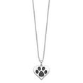 thumbnail image 2 of 925 Sterling Silver Cable Necklace with Pendants Chain Sentimental Expressions Antiqued Black Paw In Heart Ash Holder 18in. 18 inch, 2 of 7