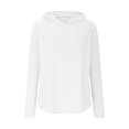 thumbnail image 4 of yoeyez Maillot Dermoprotecteur pour Femmes Upf 50+ Protection Uv Manches Longues Chandails d'Entraînement contre le Soleil Coupe Sèche Randonnée Chandail de Bain Hauts d'Entraînement avec Poches Blanc,P, 4 of 7