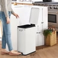 thumbnail image 7 of Danolapsi 13 Gallon Step Trash Can, Stainless Steel Kitchen Garbage Bin with Soft-Close Lid & Removable Inner Bucket, Fingerprint-Resistant Slim Rectangle Design for Narrow Spaces, 7 of 7