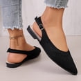 thumbnail image 5 of hopeusnice Knit Pointed Toe Slingback Flat Ballet Flats Women Minimalist Daily Footwear Black 36, 5 of 9