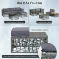 thumbnail image 4 of Costway 5 Pieces Patio PE Rattan Wicker Sofa Furniture Set Cushioned  Outdoor Grey, 4 of 8